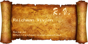 Reichman Vivien névjegykártya